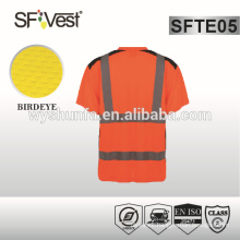 v-neck high visibility t-shirt 100% cotton reflective t-shirt safety workwear for man AS/ NZS 1906